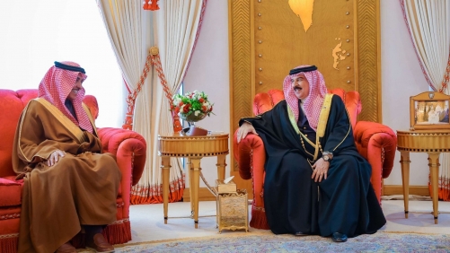 HM King Hamad Receives Saudi Minister of Information