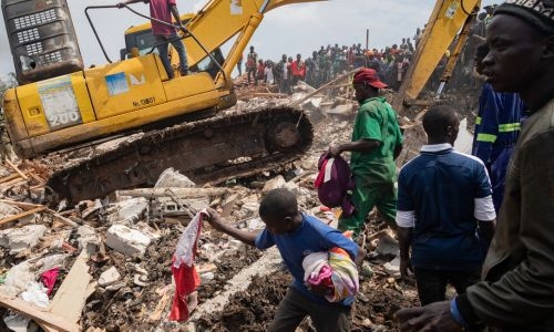 Two children among eight dead in Uganda rubbish dump collapse