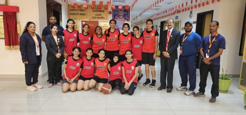 NMS seal CBSE Cluster BasketBall title