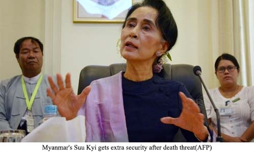 Myanmar's Suu Kyi gets extra security after death threat