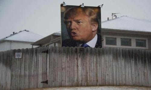 Giant Trump poster becomes pilgrimage site