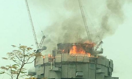  Tower on fire in Dubai’s Jumeirah Village Circle