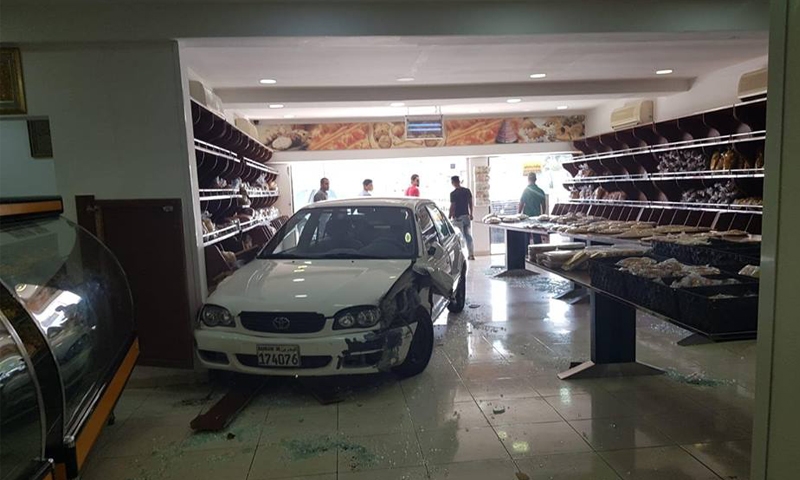 Speeding car crashes into bakery in A’ali