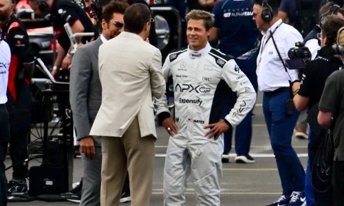 Brad Pitt respects F1 and  thrills drivers at Silverstone