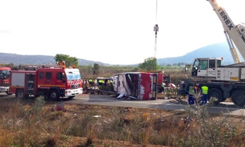 13 killed as bus carrying foreign students crashes in Spain