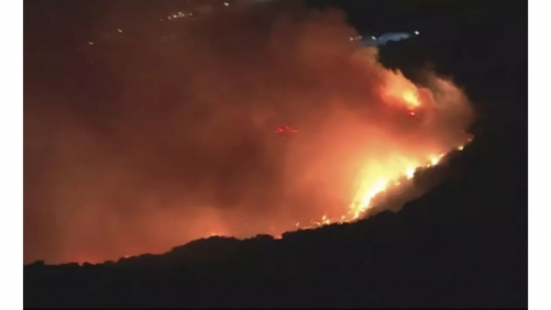 Massive Fire Breaks Out Along 405 Freeway, Threatens Bel-Air Homes