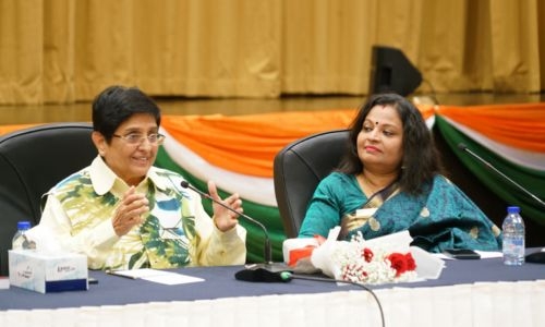 Celebrated Indian lady cop Dr. Kiran Bedi visits Indian Embassy in Bahrain