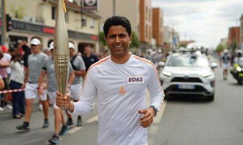 PSG President Nasser Al-Khelaifi joins Olympic torch relay