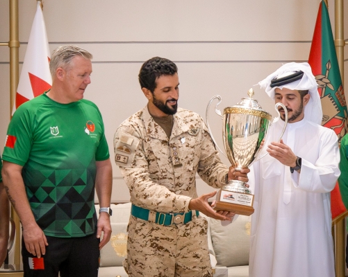 HH Shaikh Nasser receives Royal Guard boxing team on winning Royal Rumble