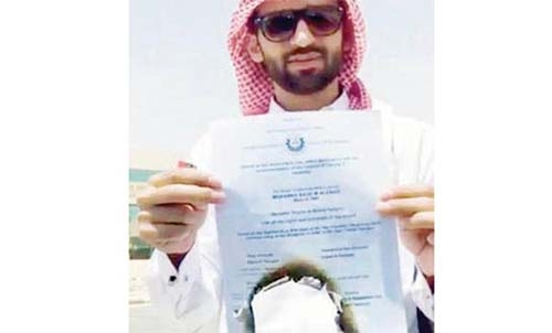 Jobless Saudi dentist burns certificate