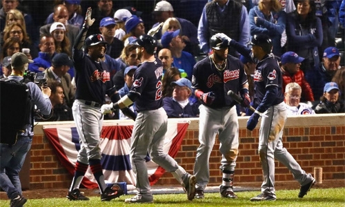 Indians rip Cubs to reach brink of World Series title