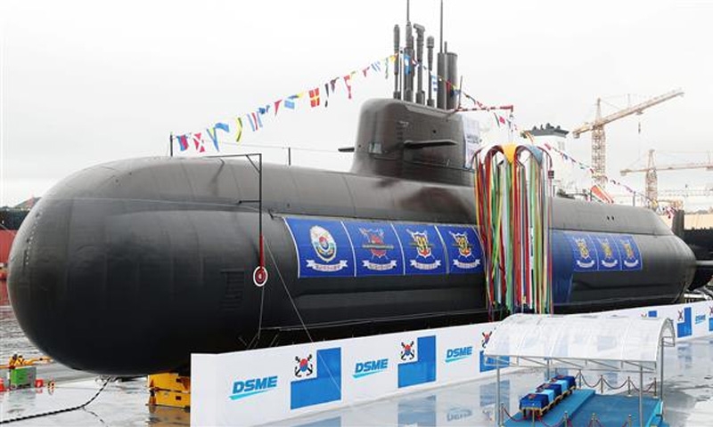 South Korea launches new submarine