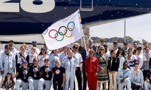 Olympic flag arrival kicks off 2028 'pressure' for Los Angeles