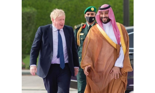 Saudi crown prince meets British prime minister in Riyadh