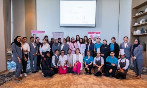 Vida Beach resort Marassi Al Bahrain turns pink this October