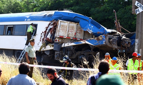 Three dead as truck crashes into Thai train