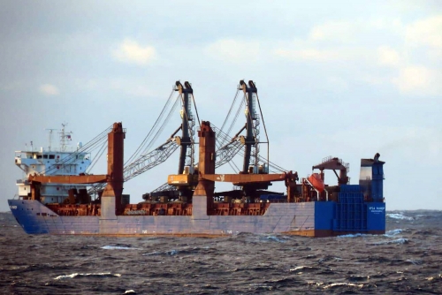 Russia says cargo ship sinks in Mediterranean after blast