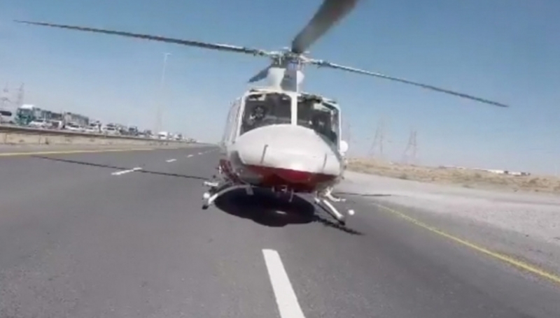 Helicopter lands on UAE's Emirates Road, saves expat