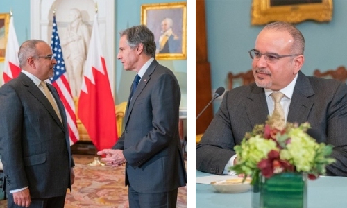 Bahrain Crown Prince and Prime Minister meets US Secretary of State