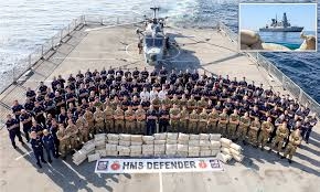 2,500kg of hashish seized  by HMS DEFENDER team 