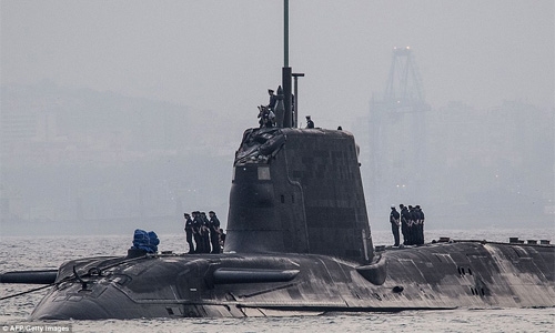 British nuclear submarine docks in Gibraltar after collision