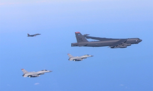 Royal Bahraini Air Force fighters escort US B-52 bombers