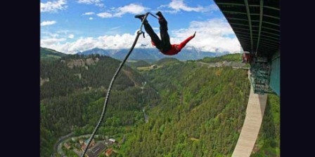 80-year-old bungee jumps off one of Europe's highest bridges
