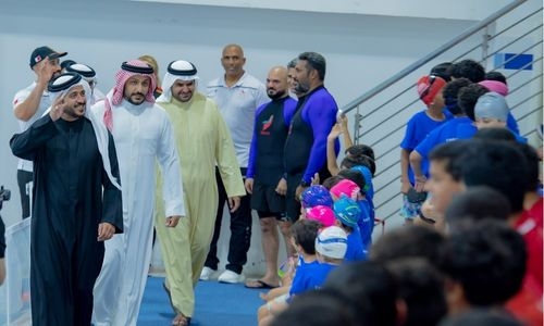 HH Shaikh Khalid attends children and youth swimming event