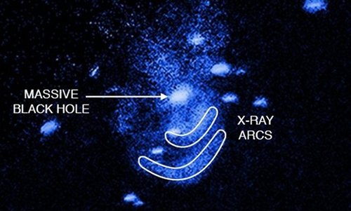 Black hole caught ‘burping’ galactic gas