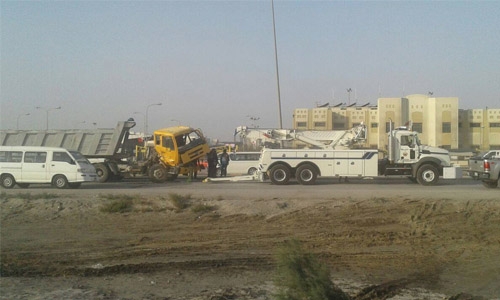 Trailers accident in Sitra