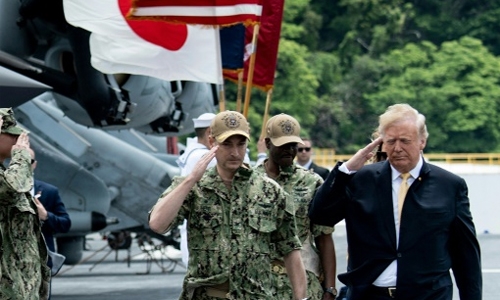 Trump touts US military power in Pacific
