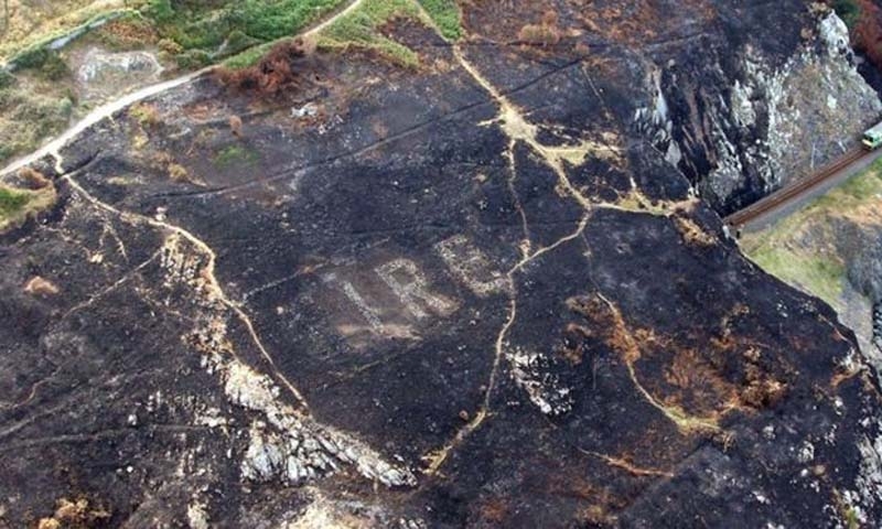 Hidden WW2 Eire sign revealed after gorse fire