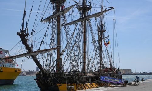 Russian sailing frigate docks in French port despite sanctions