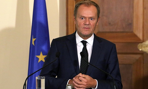 Russian bombing in Syria increasing refugee flow: EU's Tusk