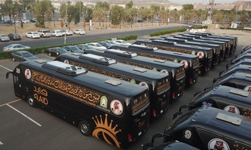 Fleet of luxury buses ready to receive Hajj pilgrims 